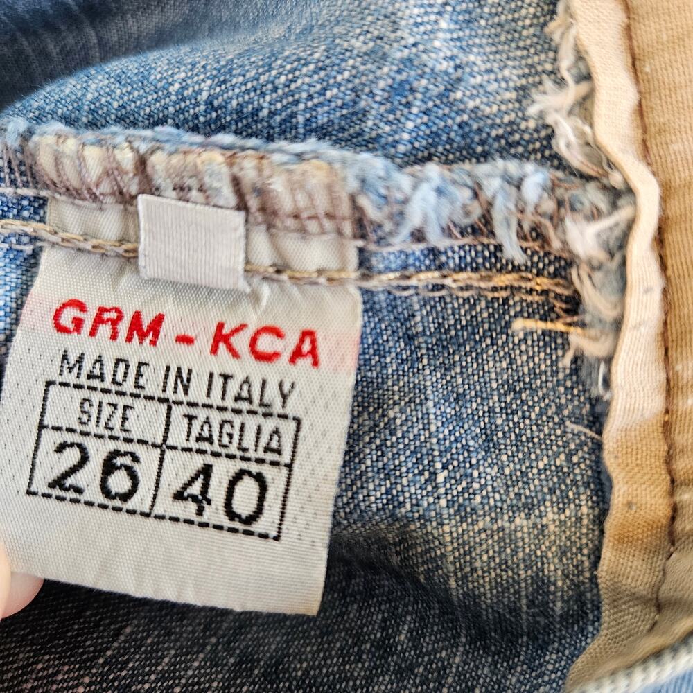 Y2k Euro Denim Low-Rise Knee Length Skirt - Size 26 - Picture 3 of 7